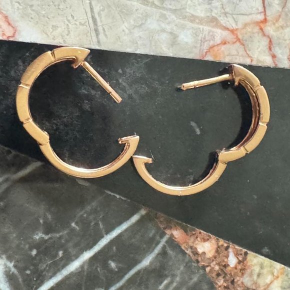 NEW EFFY 14K Rose Gold 72 Pave Diamond Earring Hoop Authenticity Certificate Tag - Picture 10 of 11